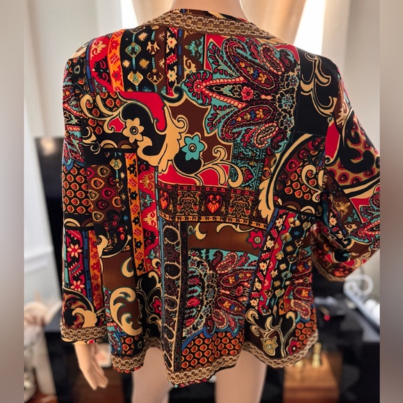 Colorful Patterned Open Jacket - Picture 2 of 2